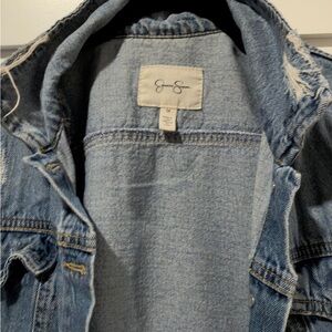 Jessica Simpson Distressed Blue Denim Jacket